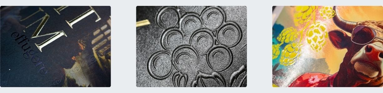 Etiquetas-con-barniz-parcial-digital-con-estampado-en-relieve-en-caliente