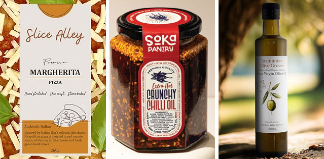 Food Labels - For Freezer, Oil and Tamper proof. Food labels for products like pizza, chilli oil and olive oil